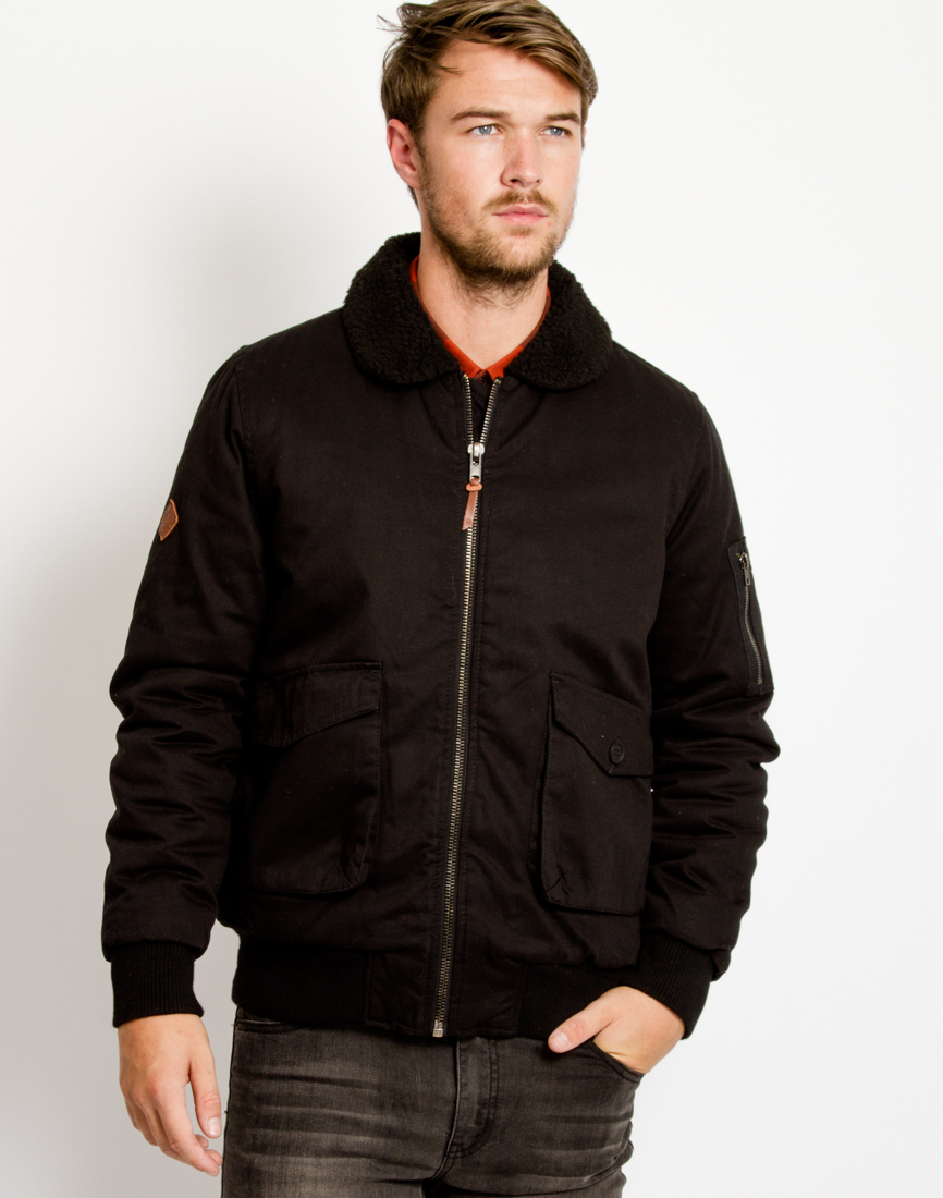 Lyst - Bellfield Nappo Sherpa Flight Jacket Black in Black for Men Gallery