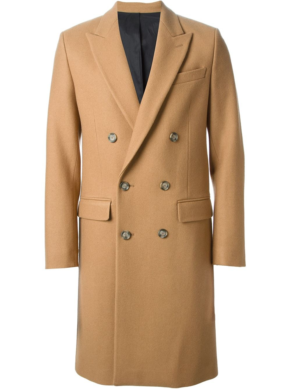 Lyst - Ami Classic Double Breasted Coat in Natural for Men