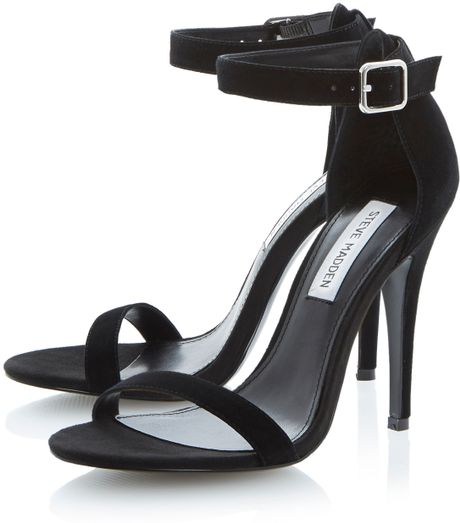 Steve Madden Realove Buckle Ankle Strap Stiletto Sandals in Black ...