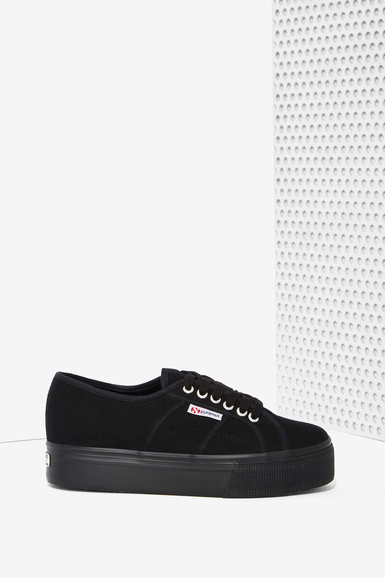 black superga platform trainers