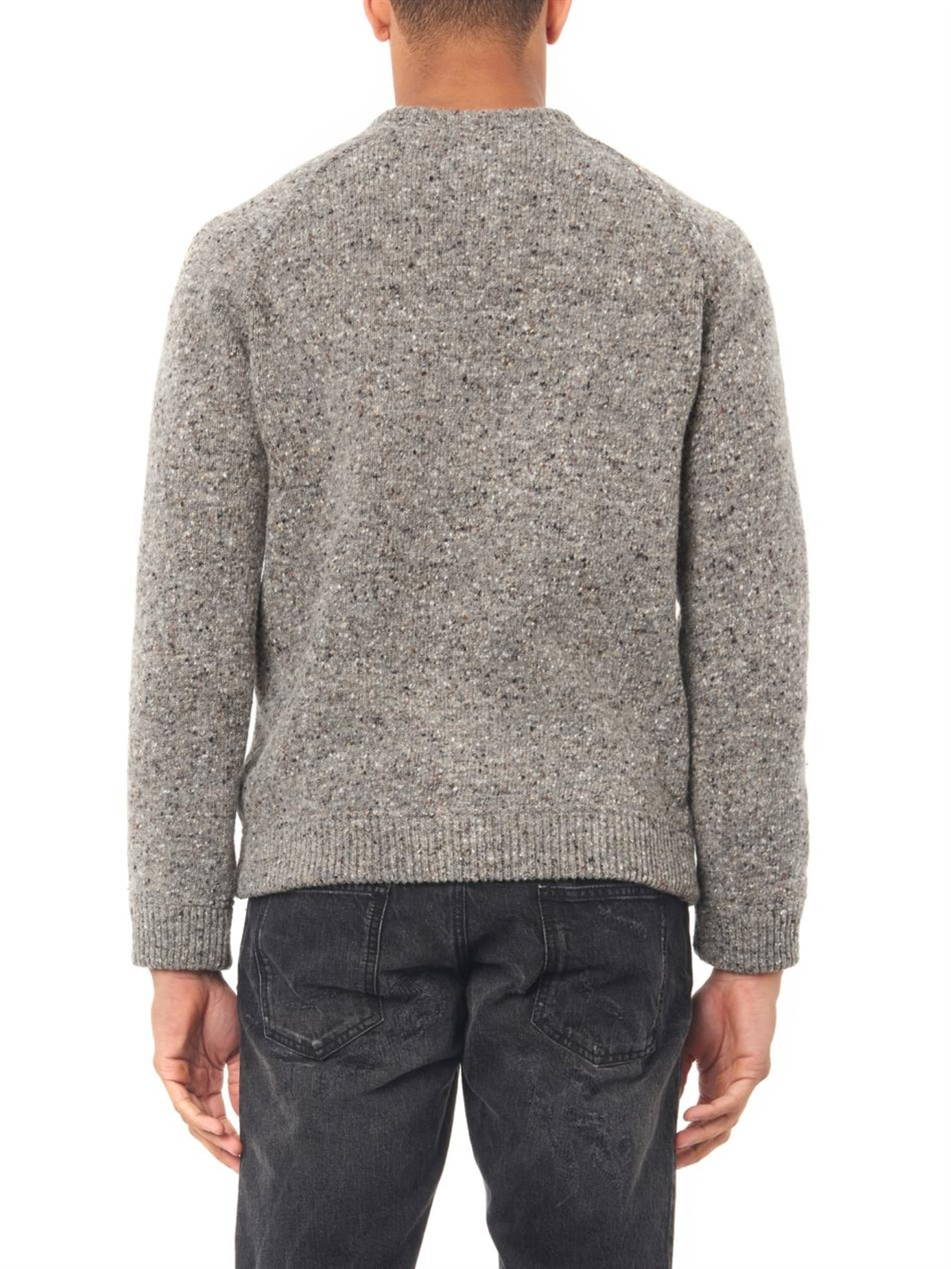 Valentino Salt And Pepper-knit Sweater in Gray for Men | Lyst