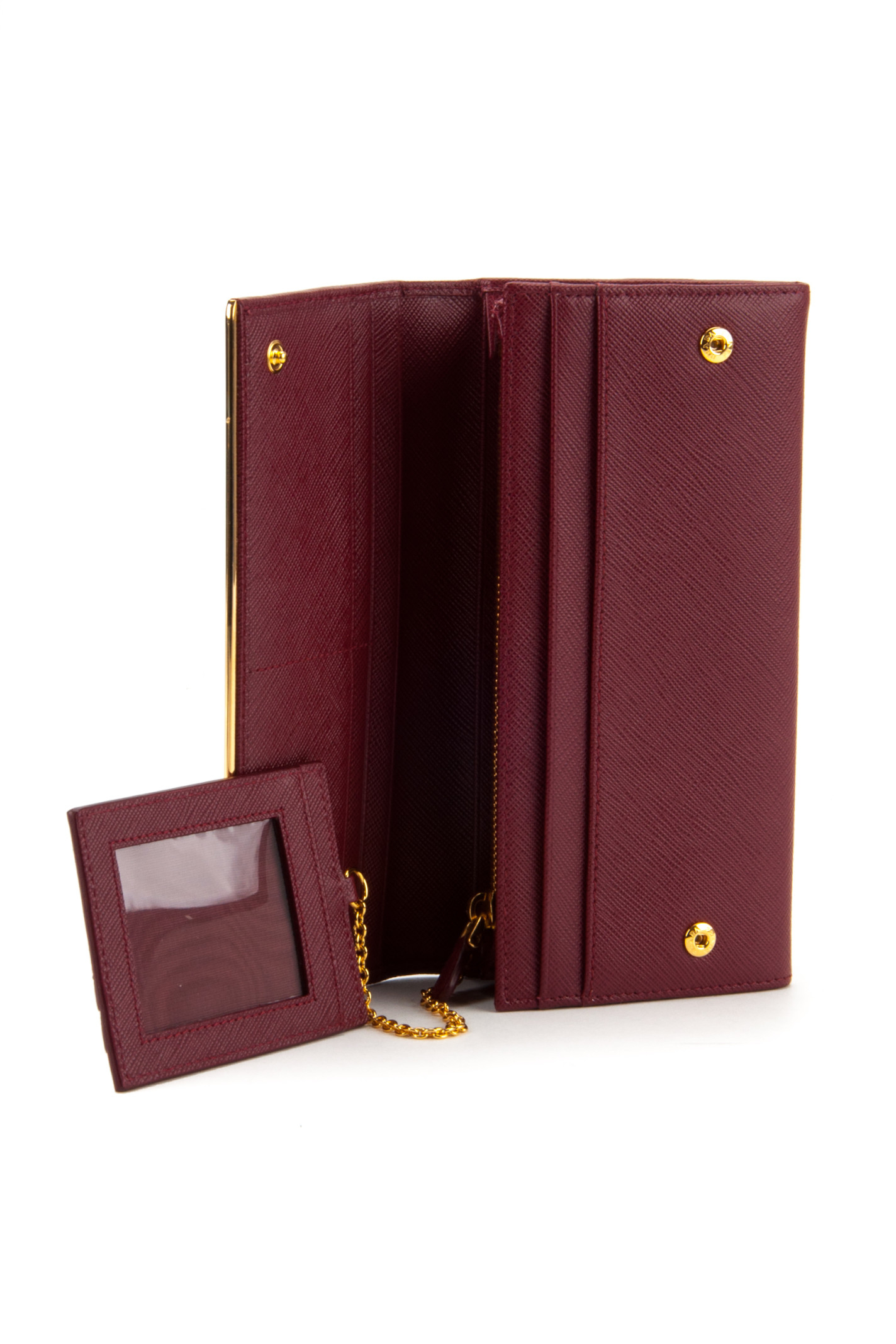 Prada Saffiano Metal Wallet in Red (CERISE) | Lyst  