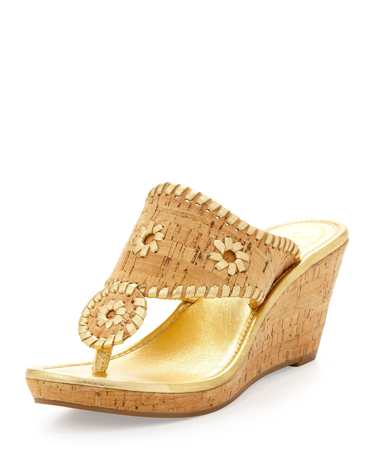 Jack Rogers Napa Valley Cork Thong Wedge Naturalgold in Beige (NATURAL ...