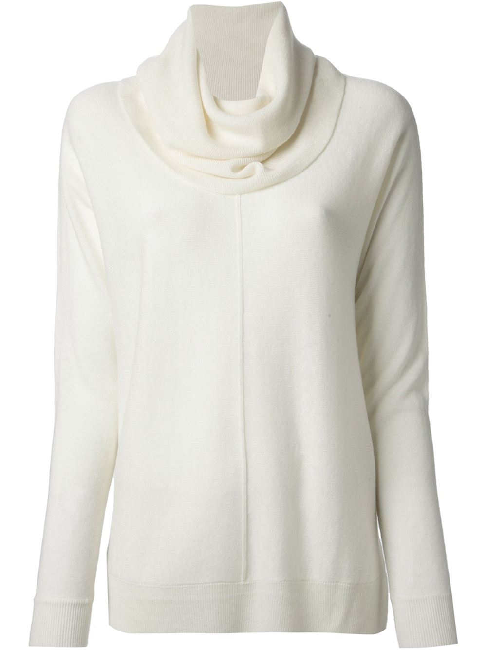 Lyst - Vince Cowl Neck Sweater in White