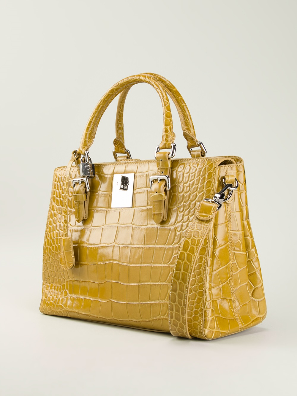 armani Gineura Croc Print Tote Bag in Green Lyst