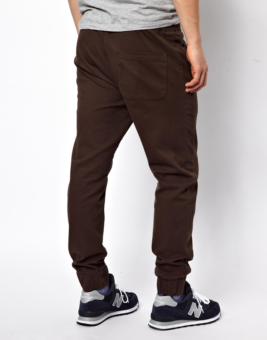 Lyst - Asos Heavyweight Cuffed Sweatpants in Brown for Men
