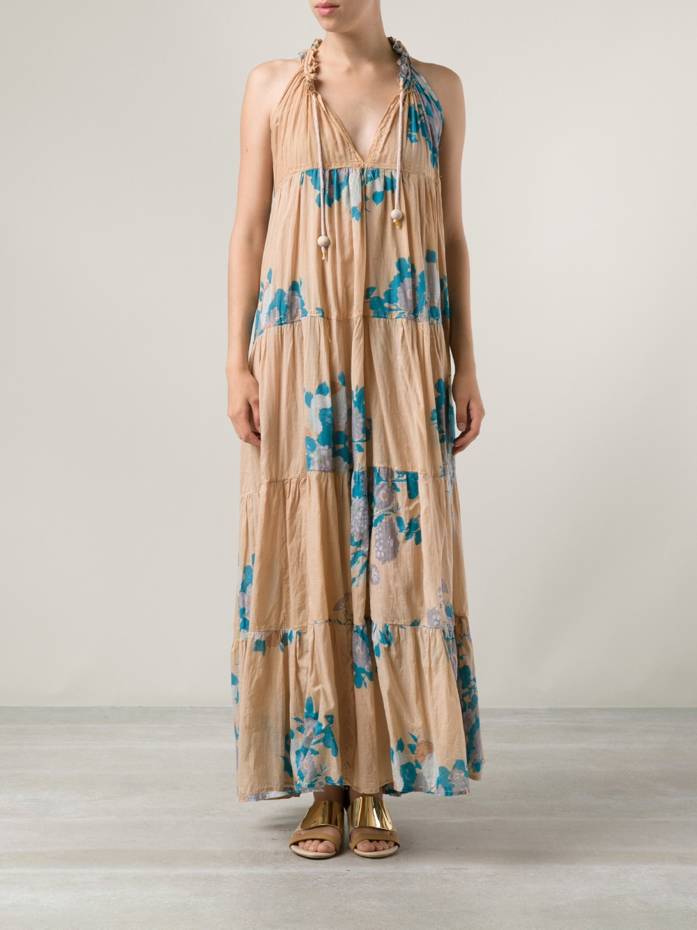 Lyst - Yvonne S Maxi Hippy Dress in Brown