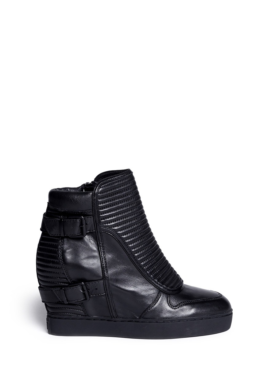 Ash 'Batma' Leather Wedge Platform Sneakers in Black | Lyst