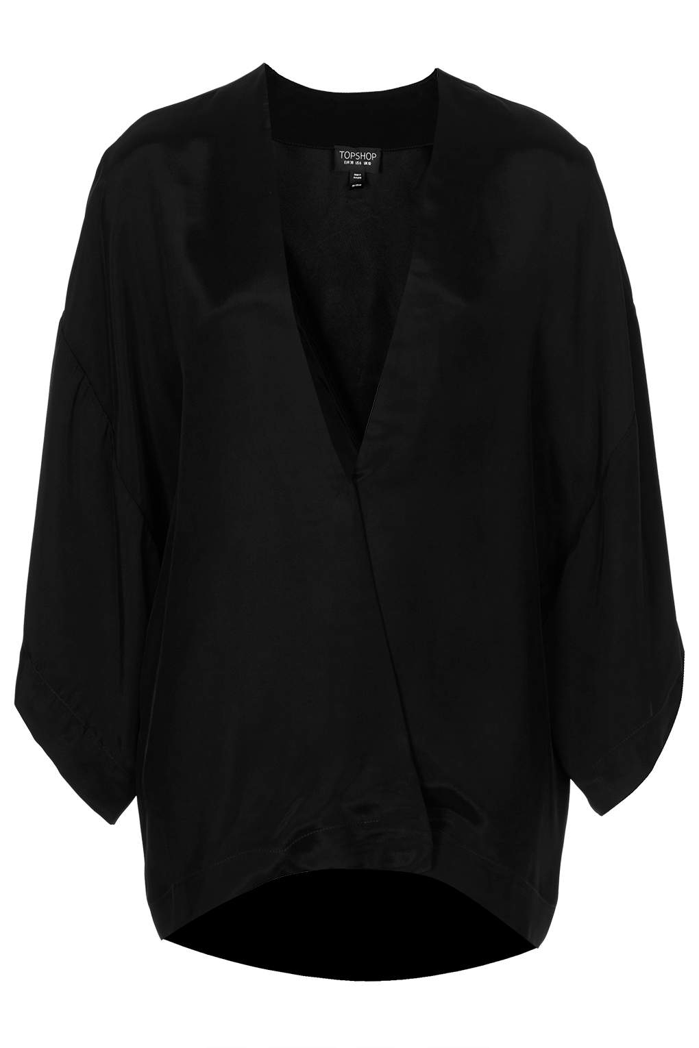 Lyst - Topshop Plain Jacket Style Kimono in Black