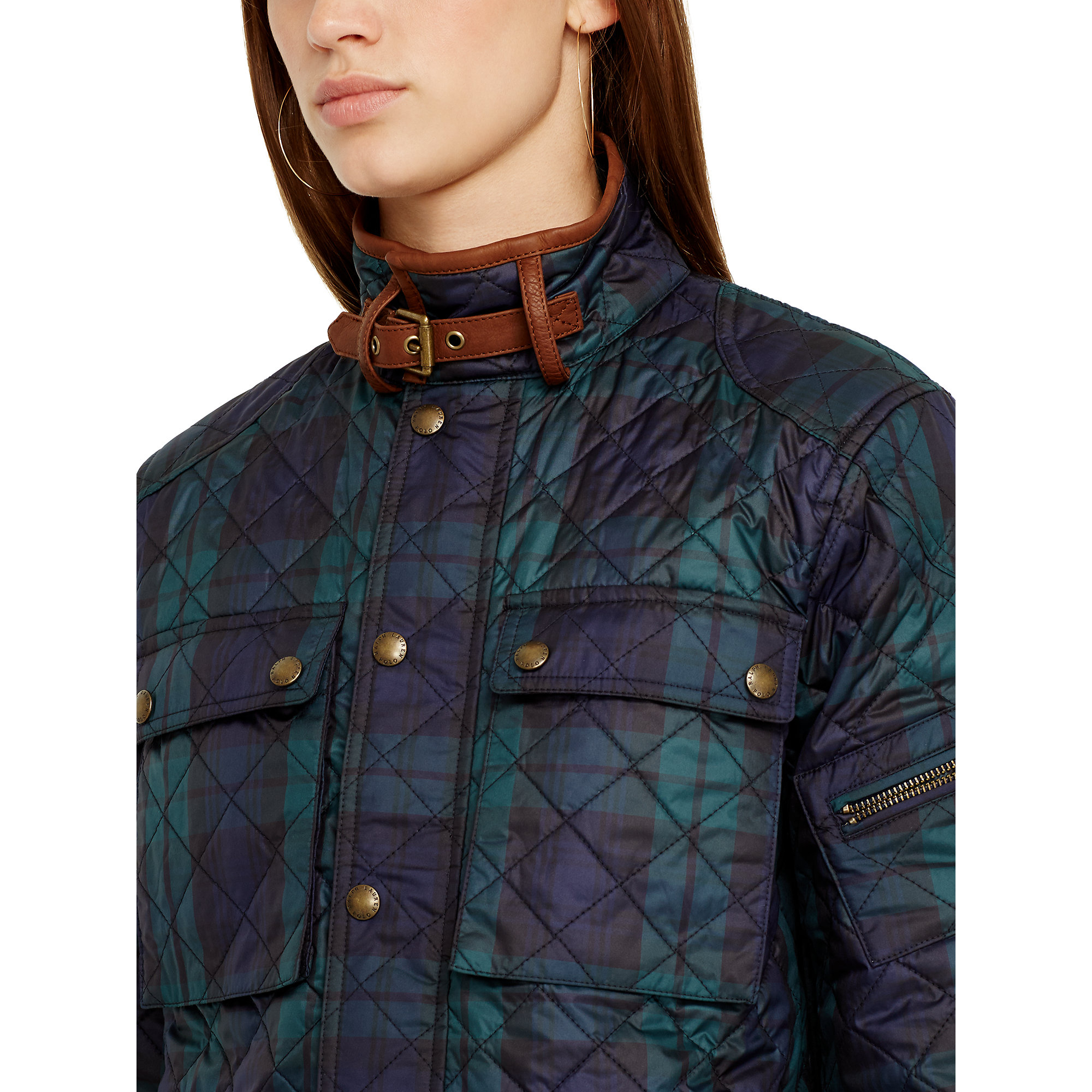 Polo Ralph Lauren Leather Trim Tartan Jacket Lyst Gallery