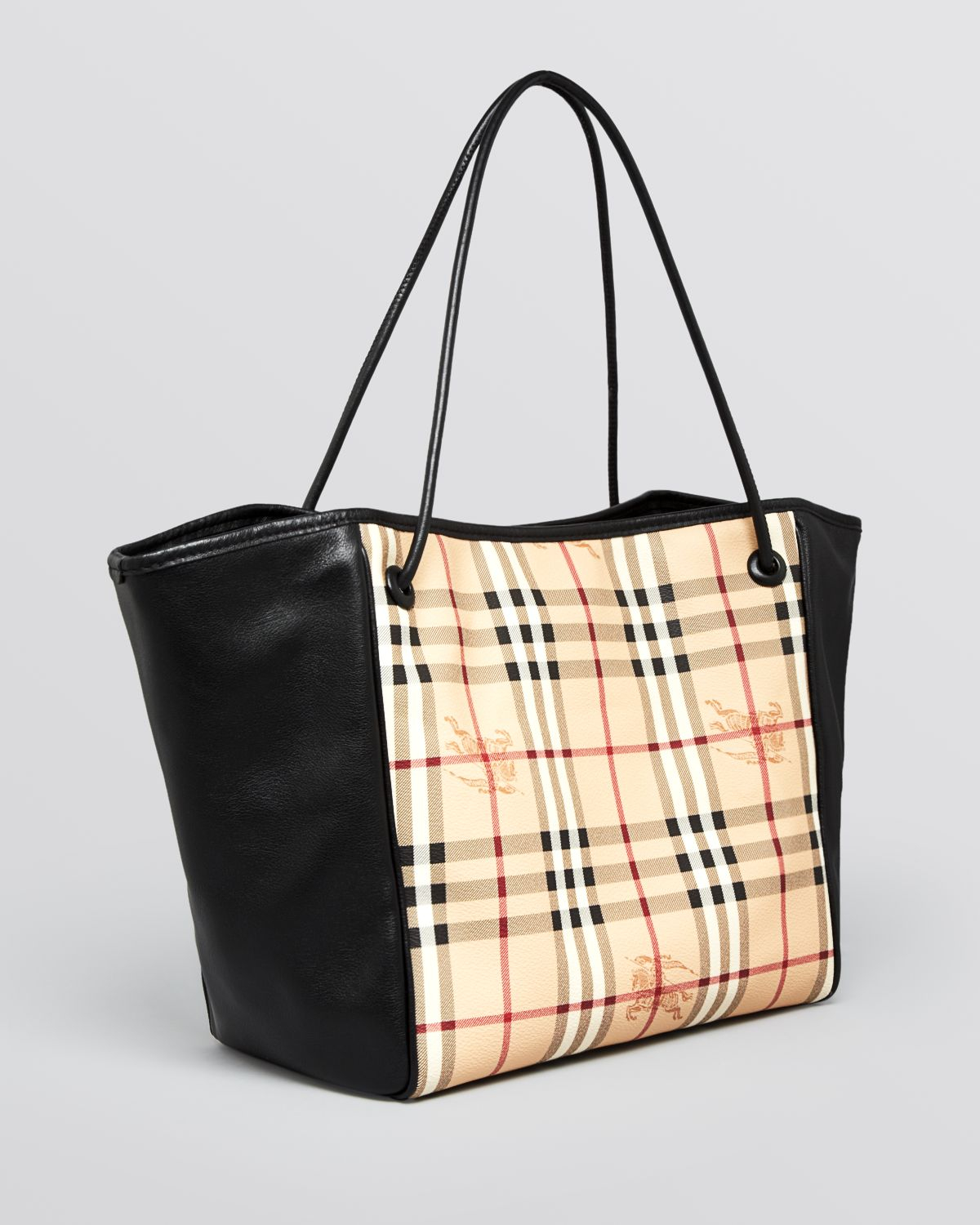 Lyst - Burberry Tote Haymarket Knots Small Canterbury in Black