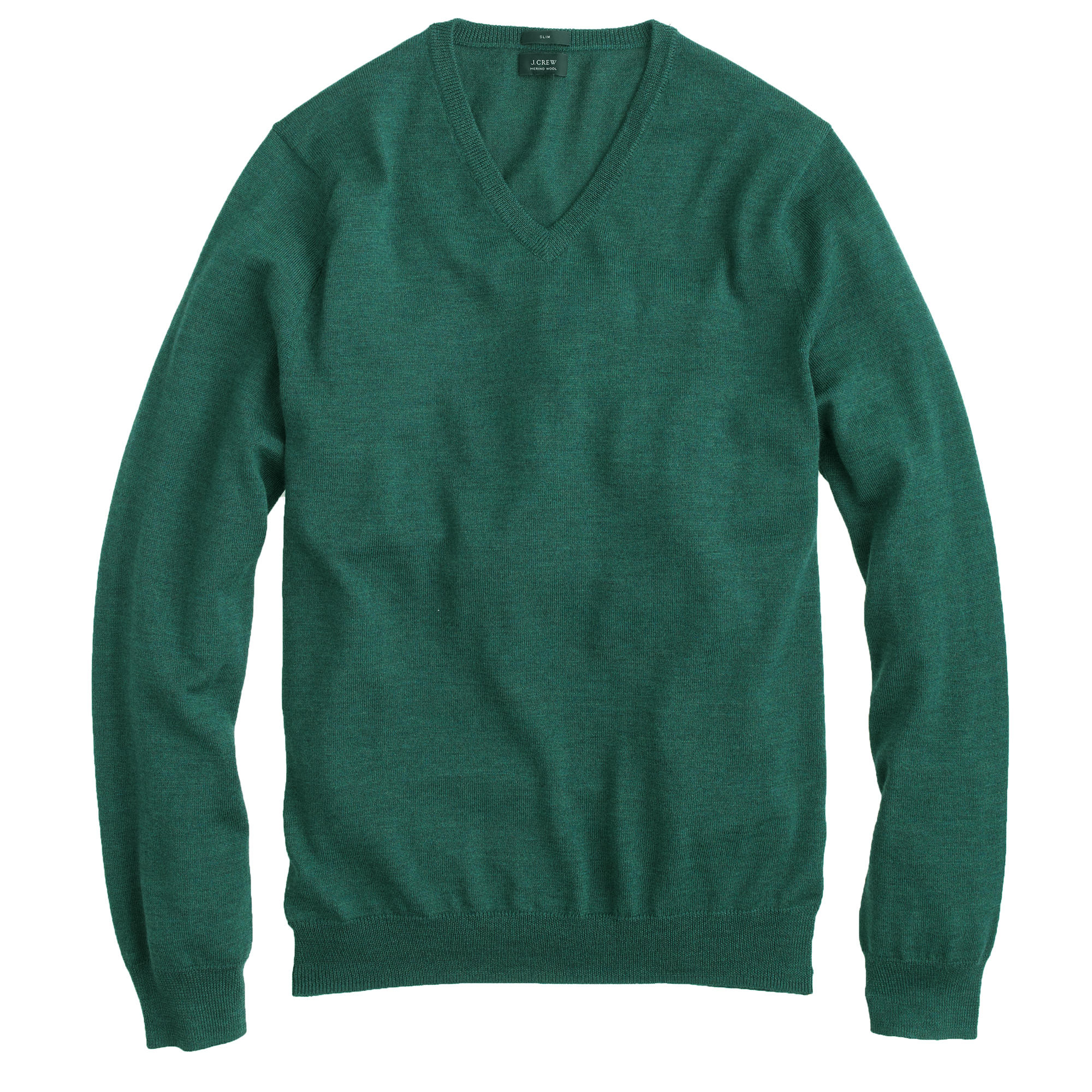J.crew Slim Merino Wool V-Neck Sweater in Green for Men (hthr pine) | Lyst