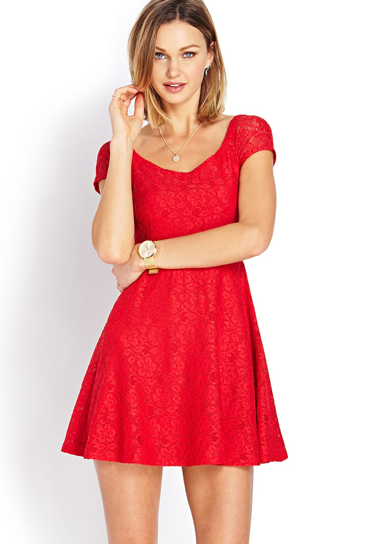 forever 21 red lace dress