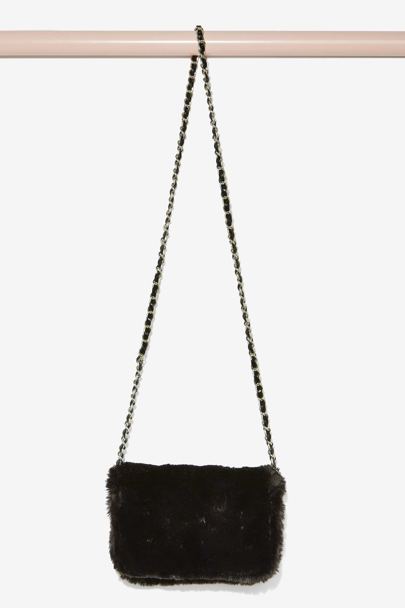 Lyst Nasty Gal Estrella Faux Fur Crossbody Bag In Black Gallery