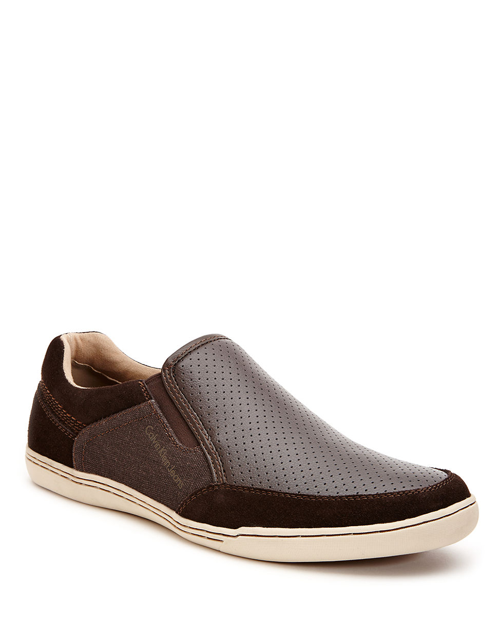 calvin klein logo slip on sneakers