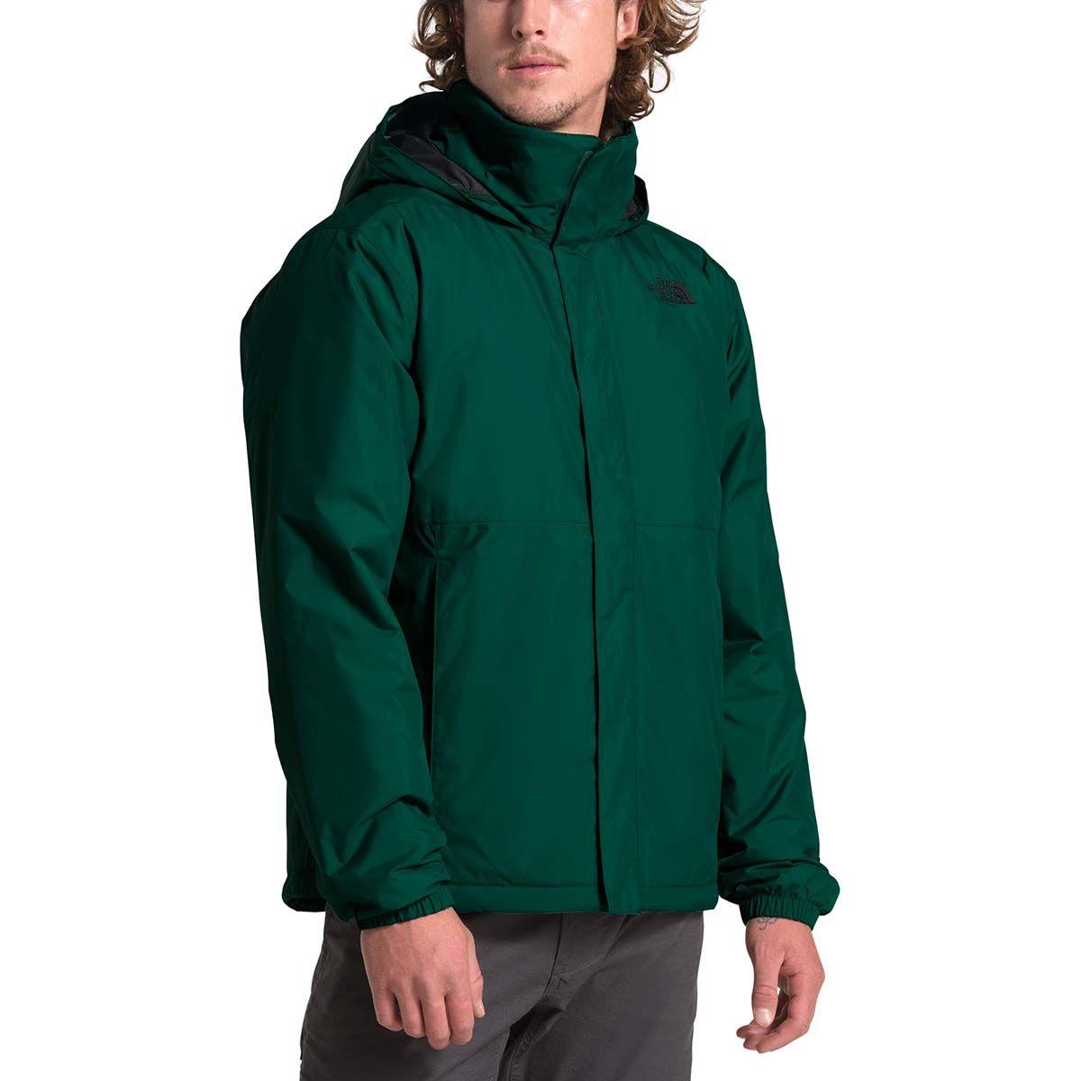 green and black north face jacket