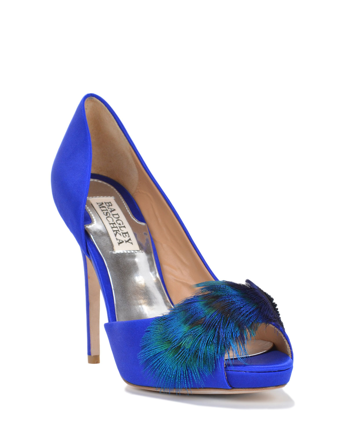 badgley mischka feather heels