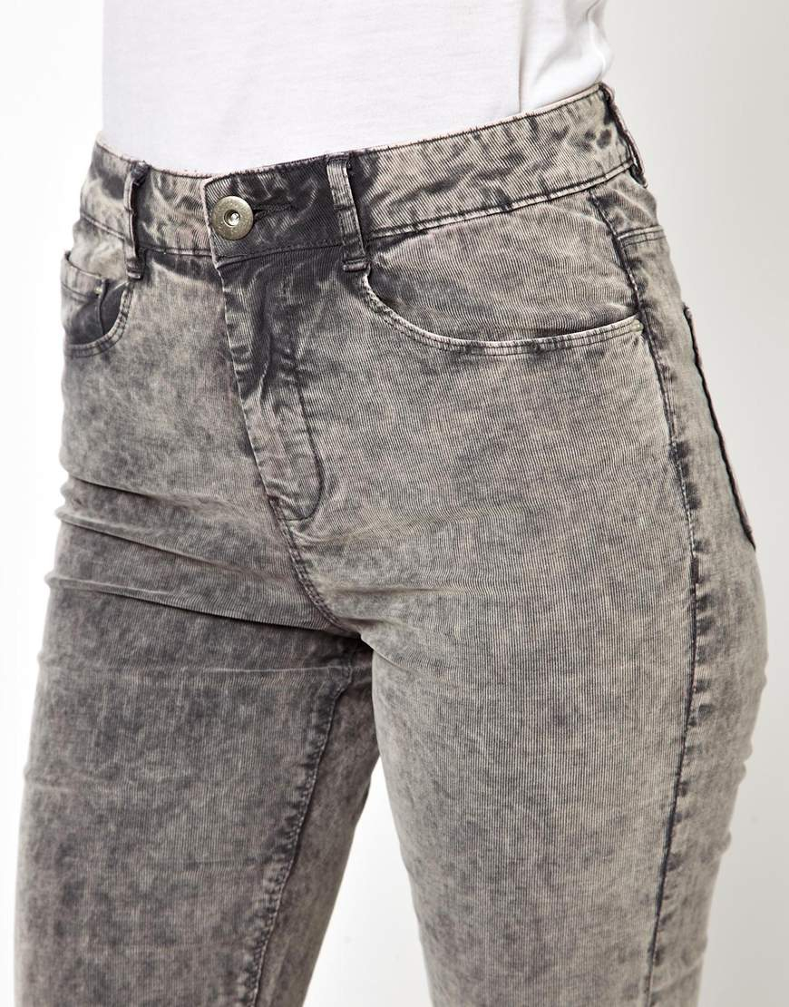 dark grey acid wash jeans