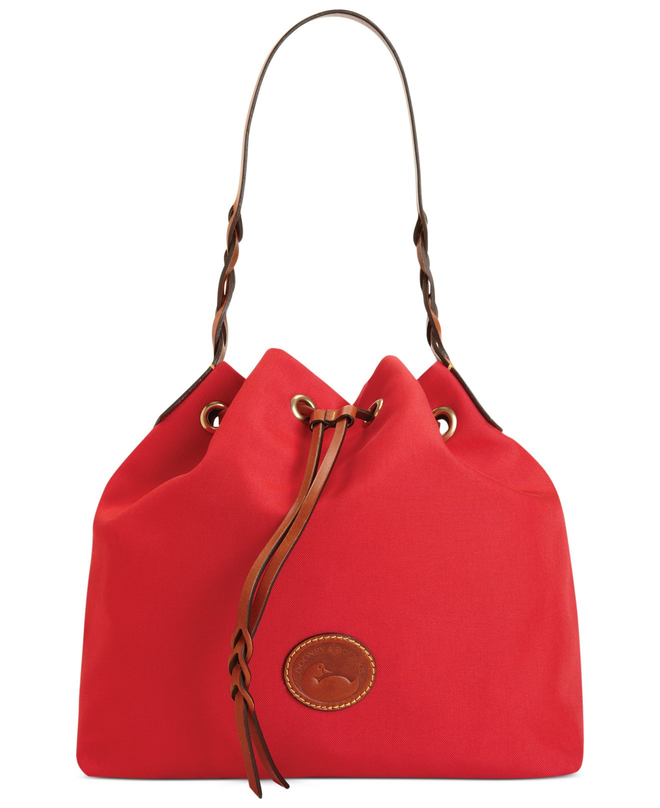 Lyst Dooney And Bourke Nylon Drawstring Bucket Bag In Red