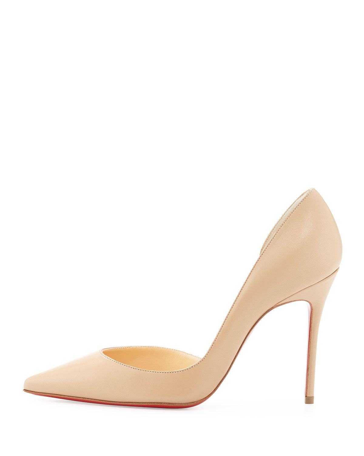 Christian louboutin Iriza Half D\u0026#39;Orsay Leather Pumps in Beige ...