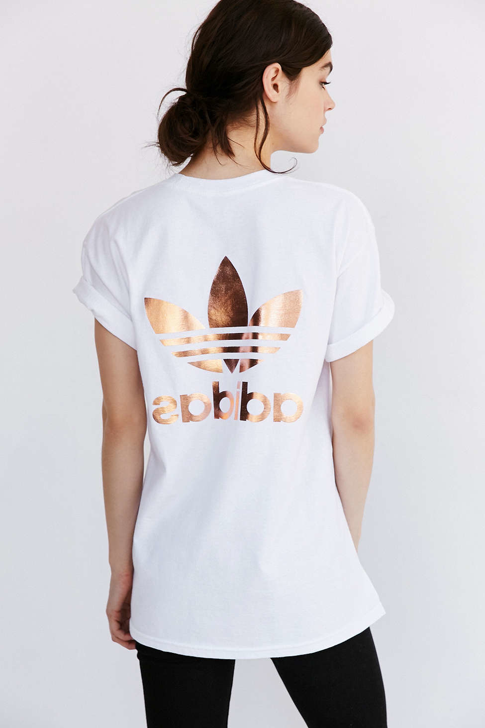 adidas trefoil tee gold