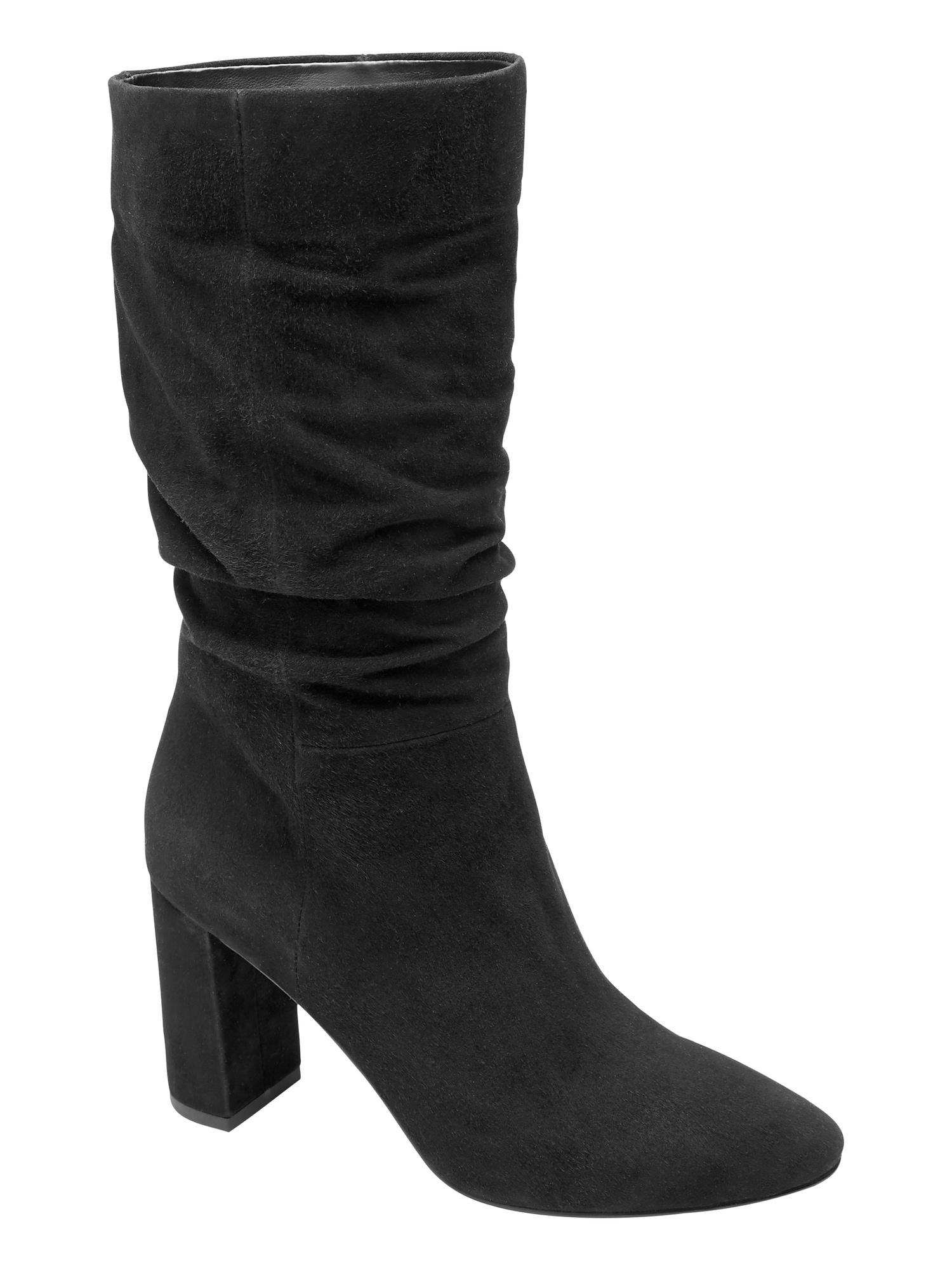 slouch high heel boots