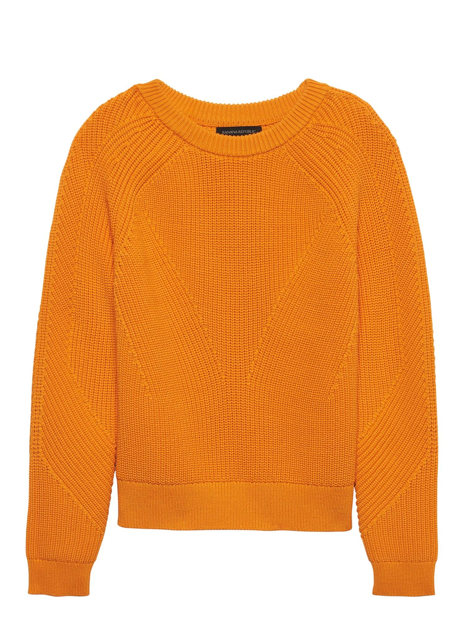 Lyst - Banana Republic Chunky Ribbed Crew-neck Sweater in Orange