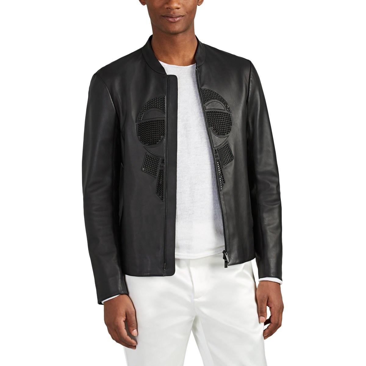 Lyst Fendi Karlito Studded Leather Jacket In Black For Men Gallery