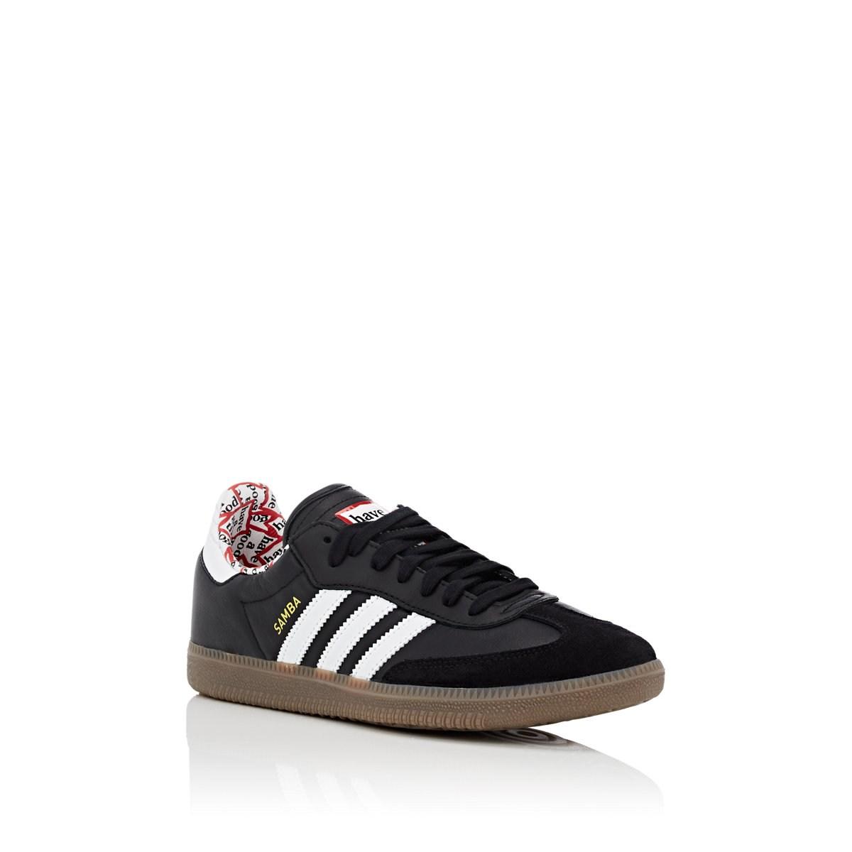 black leather sambas