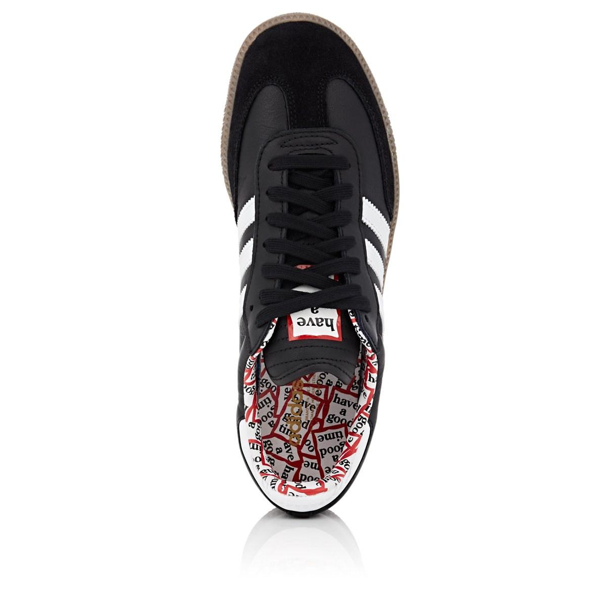 black leather sambas