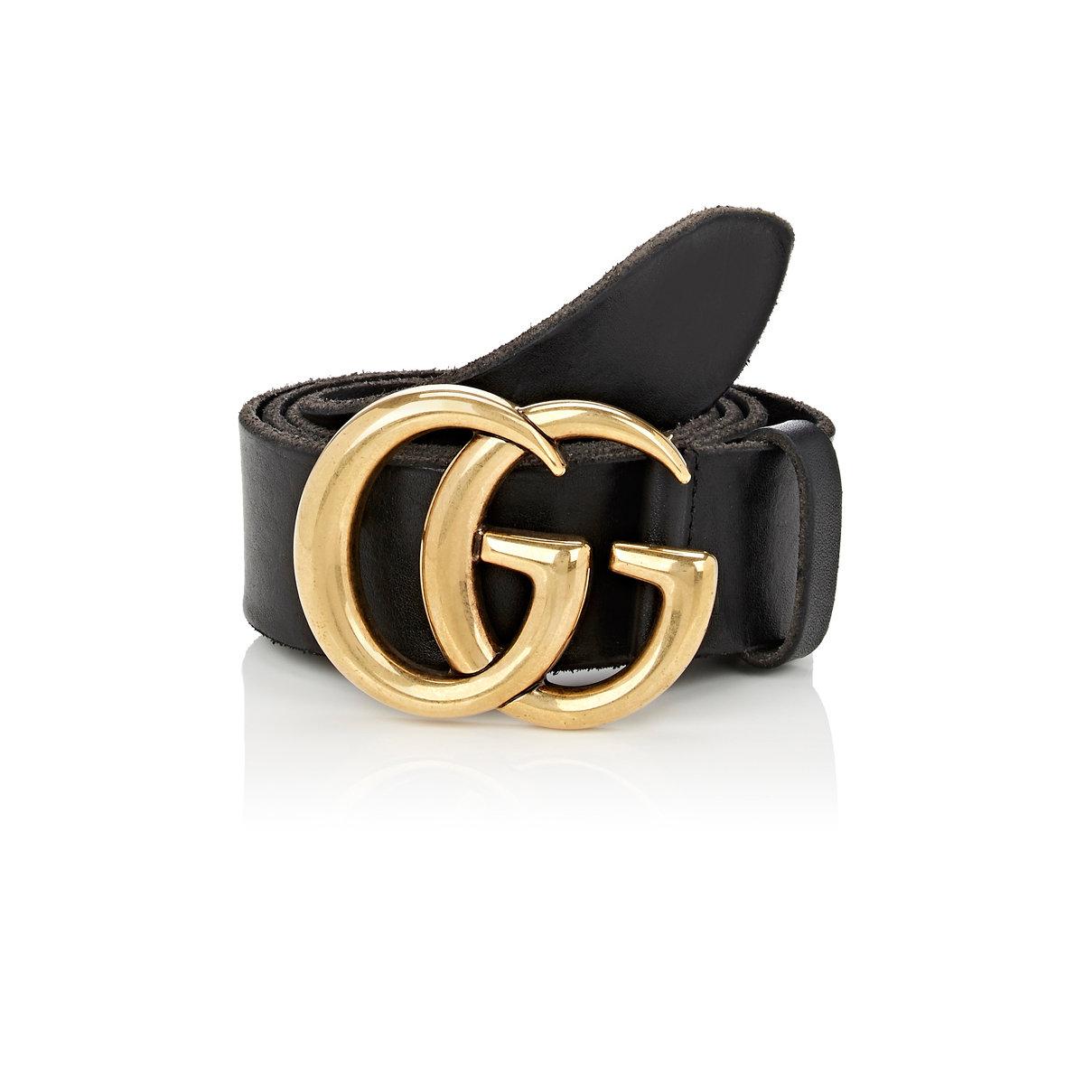 Gucci Gg Buckle Leather Belt in Black | Lyst