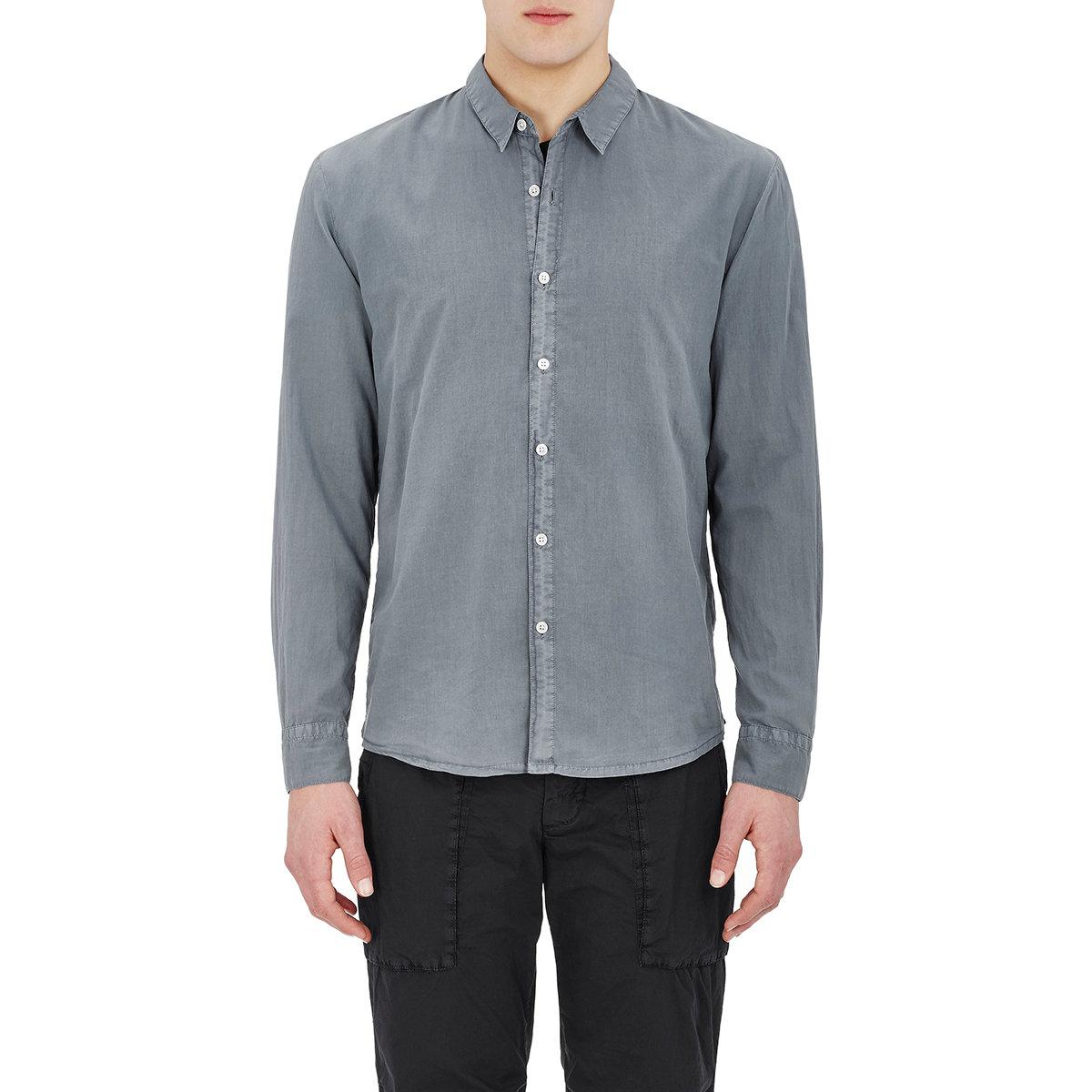 James perse Standard Cotton Shirt in Gray for Men | Lyst