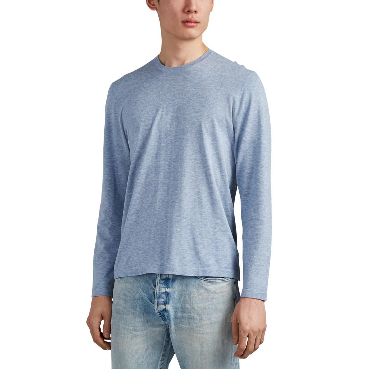 Download Lyst - James Perse Mélange Cotton Long-sleeve T-shirt in ...