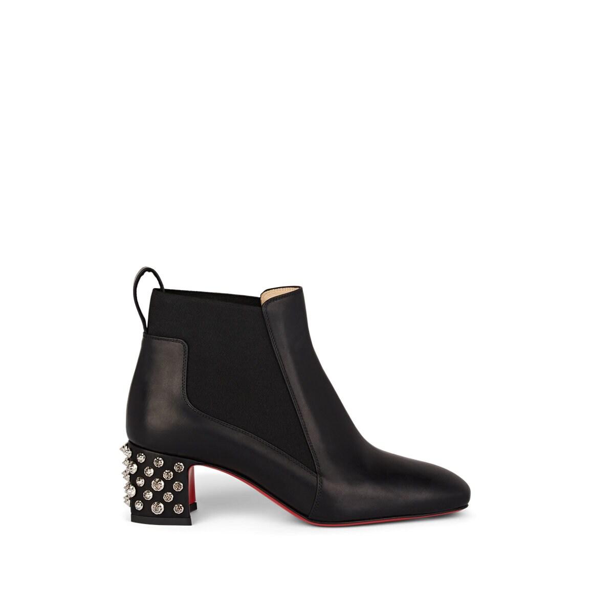 Christian Louboutin Study Spiked Leather Chelsea Boots in Black Silver ...