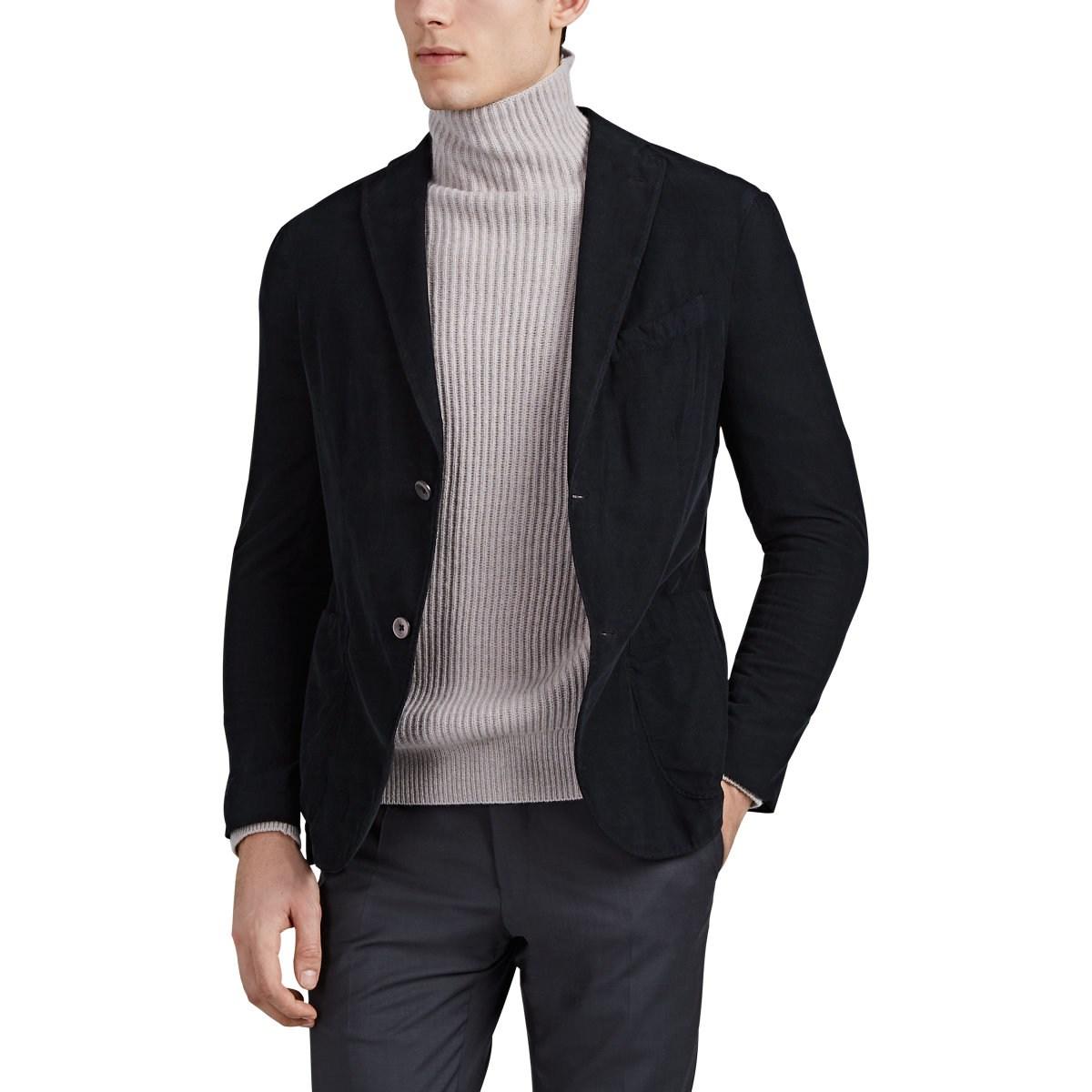 Boglioli k Jacket Micro-corduroy Two-button Sportcoat in Black for Men