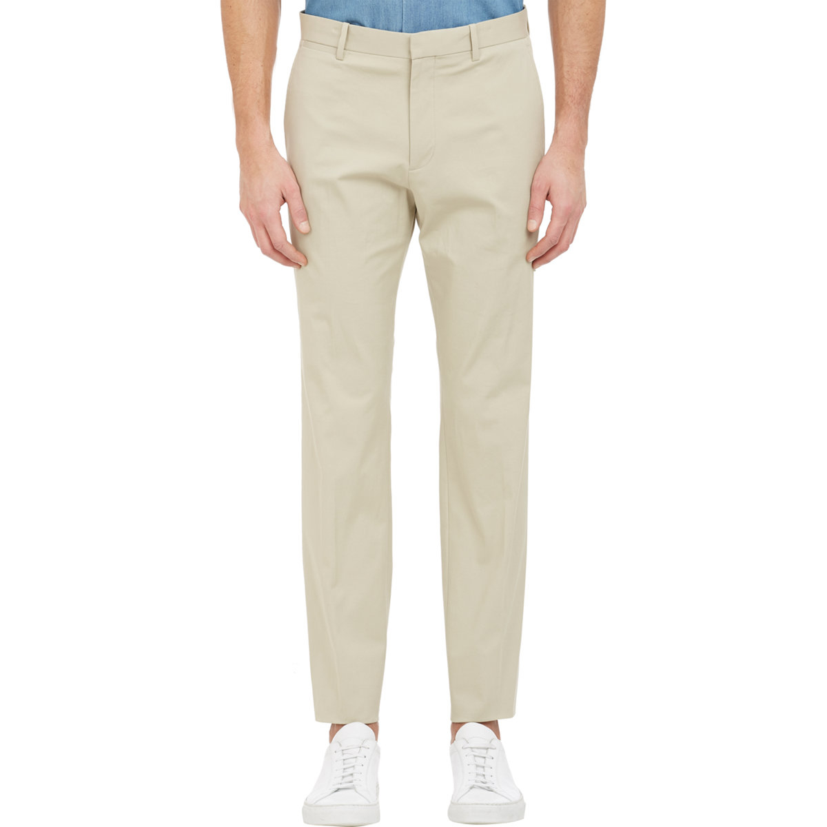 Theory Twill Trousers in Natural for Men | Lyst