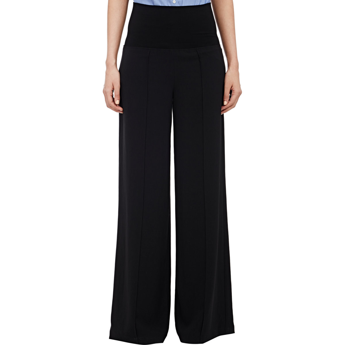 Atm Crepe Twill Palazzo Pants in Black | Lyst
