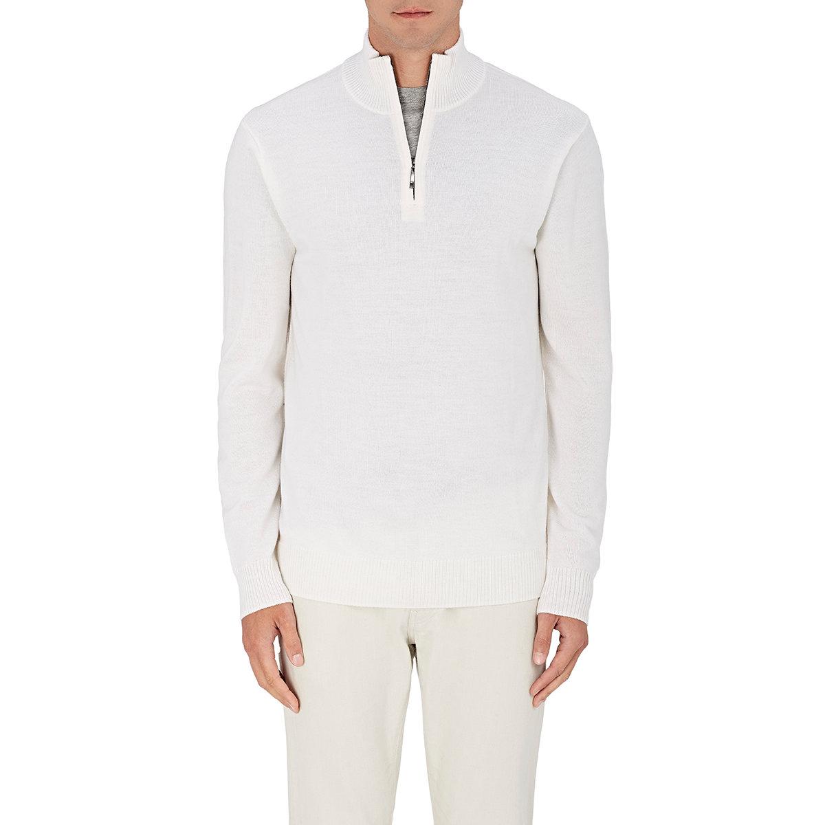 Lyst - Barneys New York Wool Mock Turtleneck Sweater in White for Men