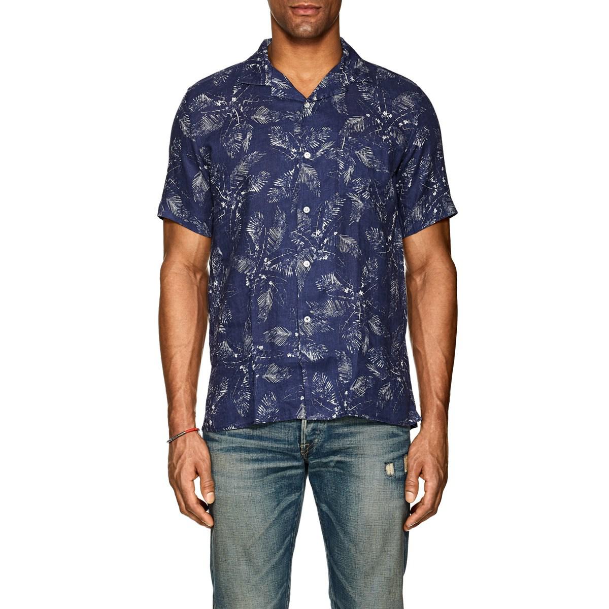 Michael Bastian Banana Leaf Print Regular Fit Button-Down Shirt