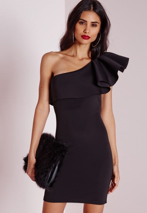 one shoulder ruffle dresses