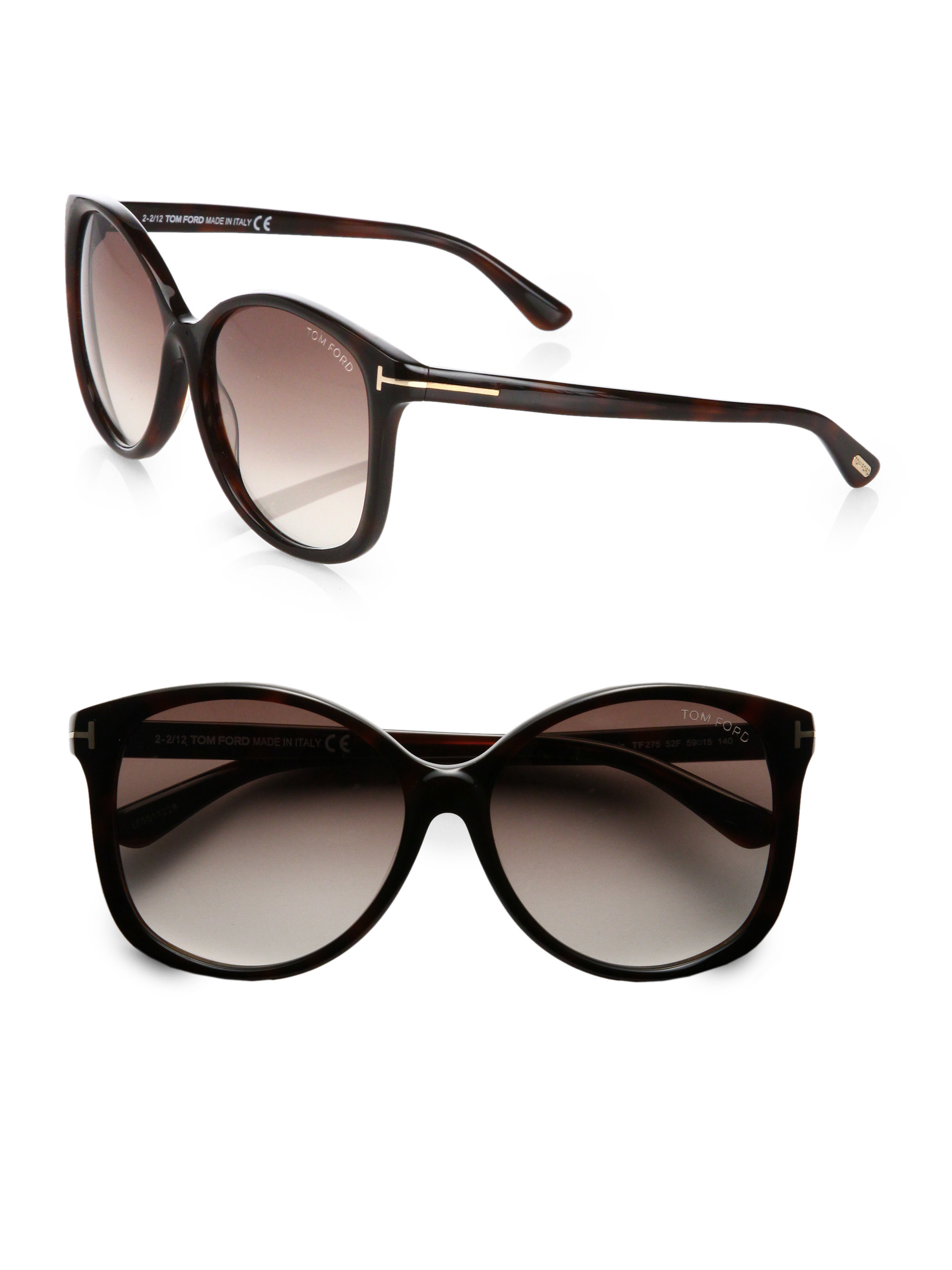 Lyst Tom Ford Alicia Oversized Round Acetate Sunglasses In Black 