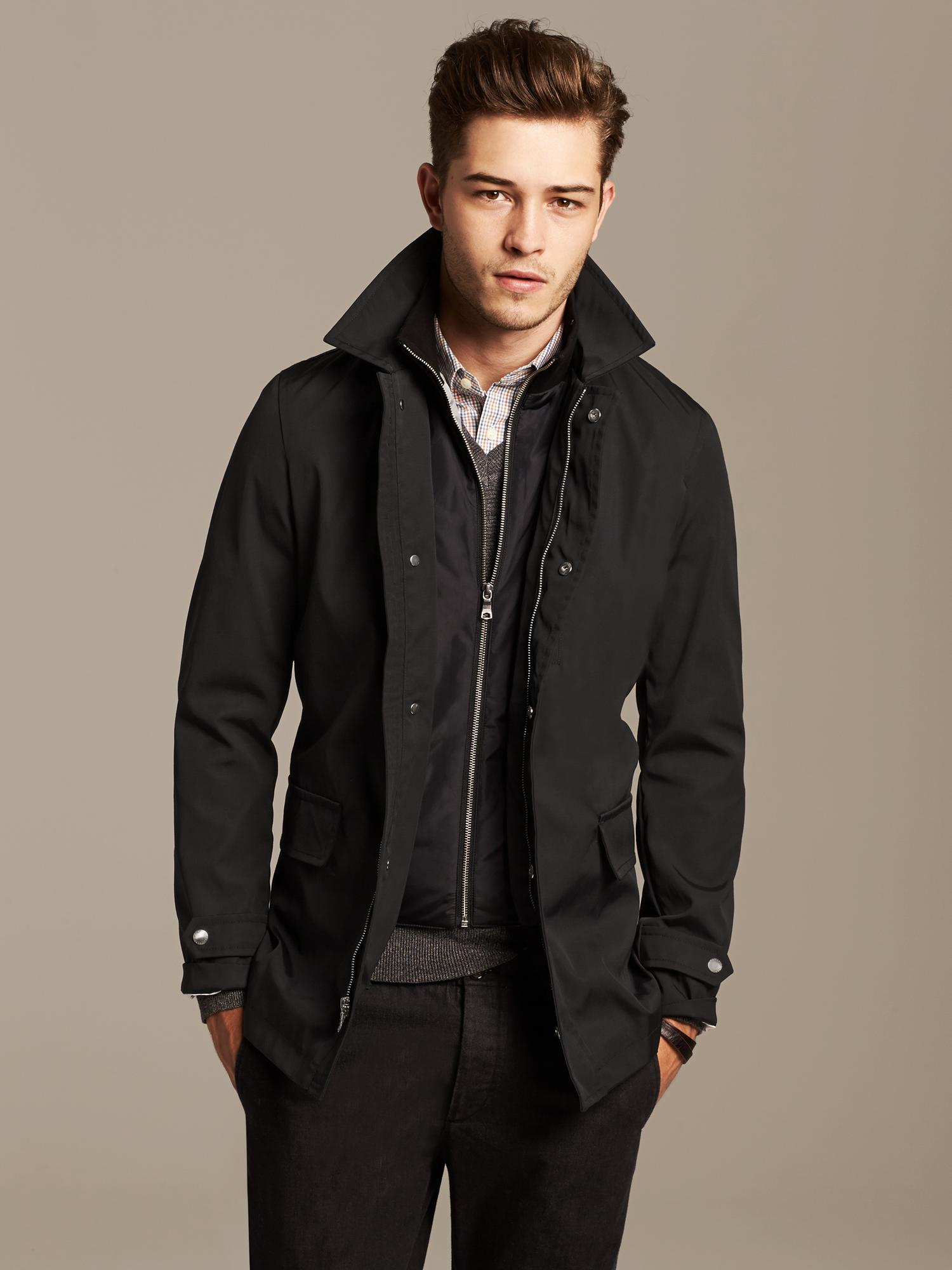 Banana Republic Black Mac Jacket in Black for Men | Lyst