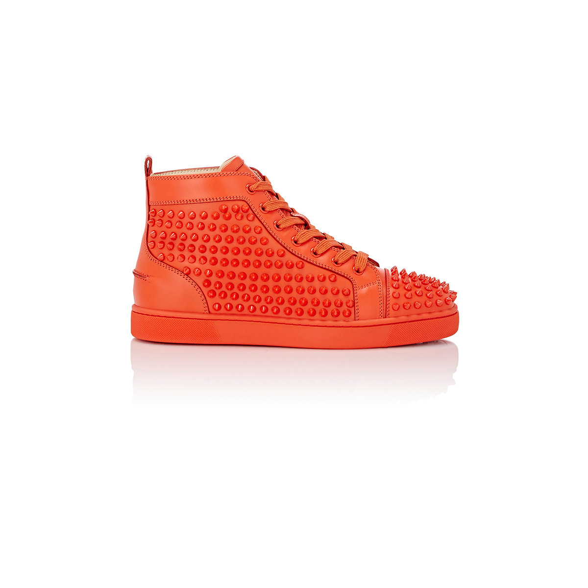 orange christian louboutin sneakers