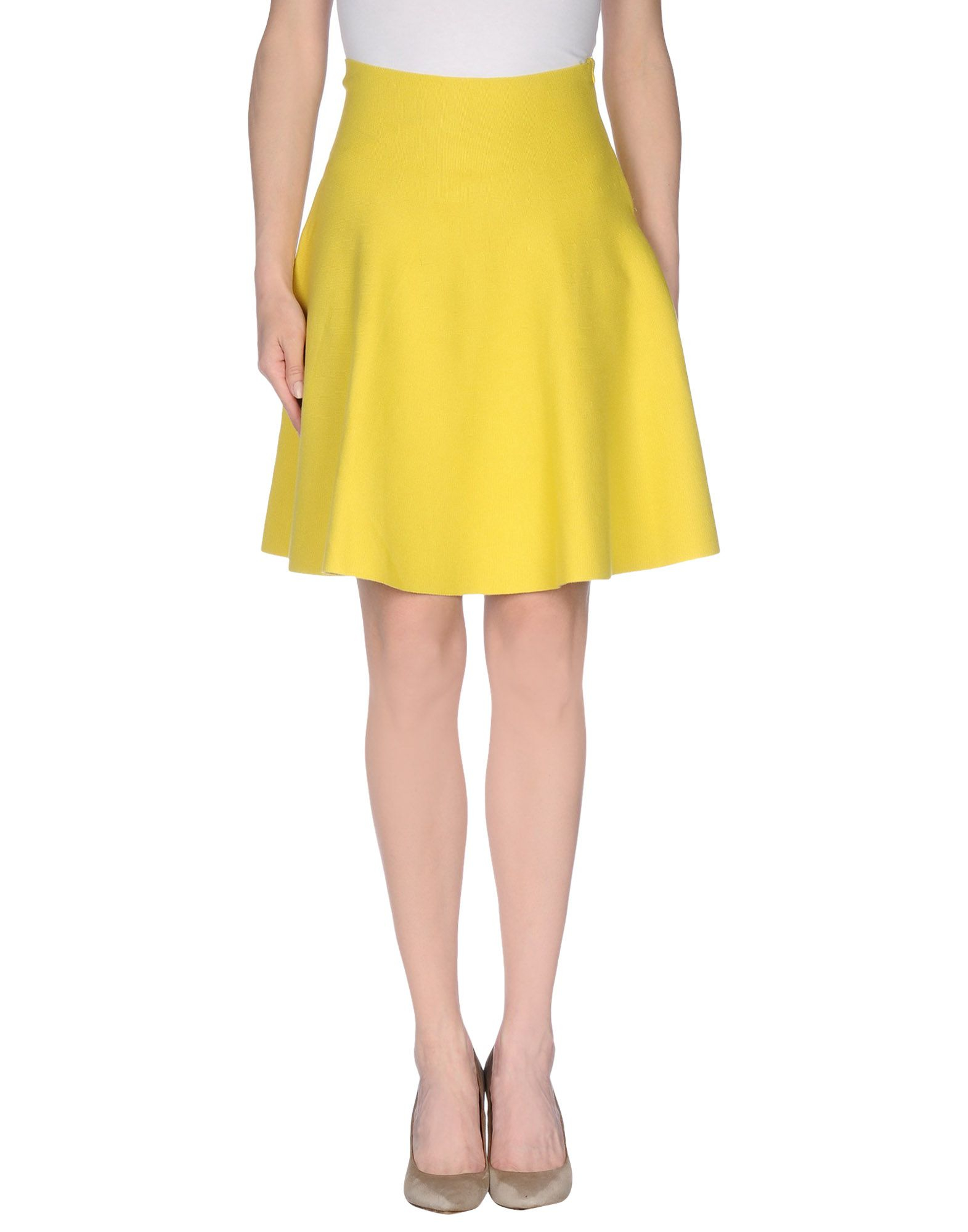 Lyst - 212 new york Knee Length Skirt in Yellow