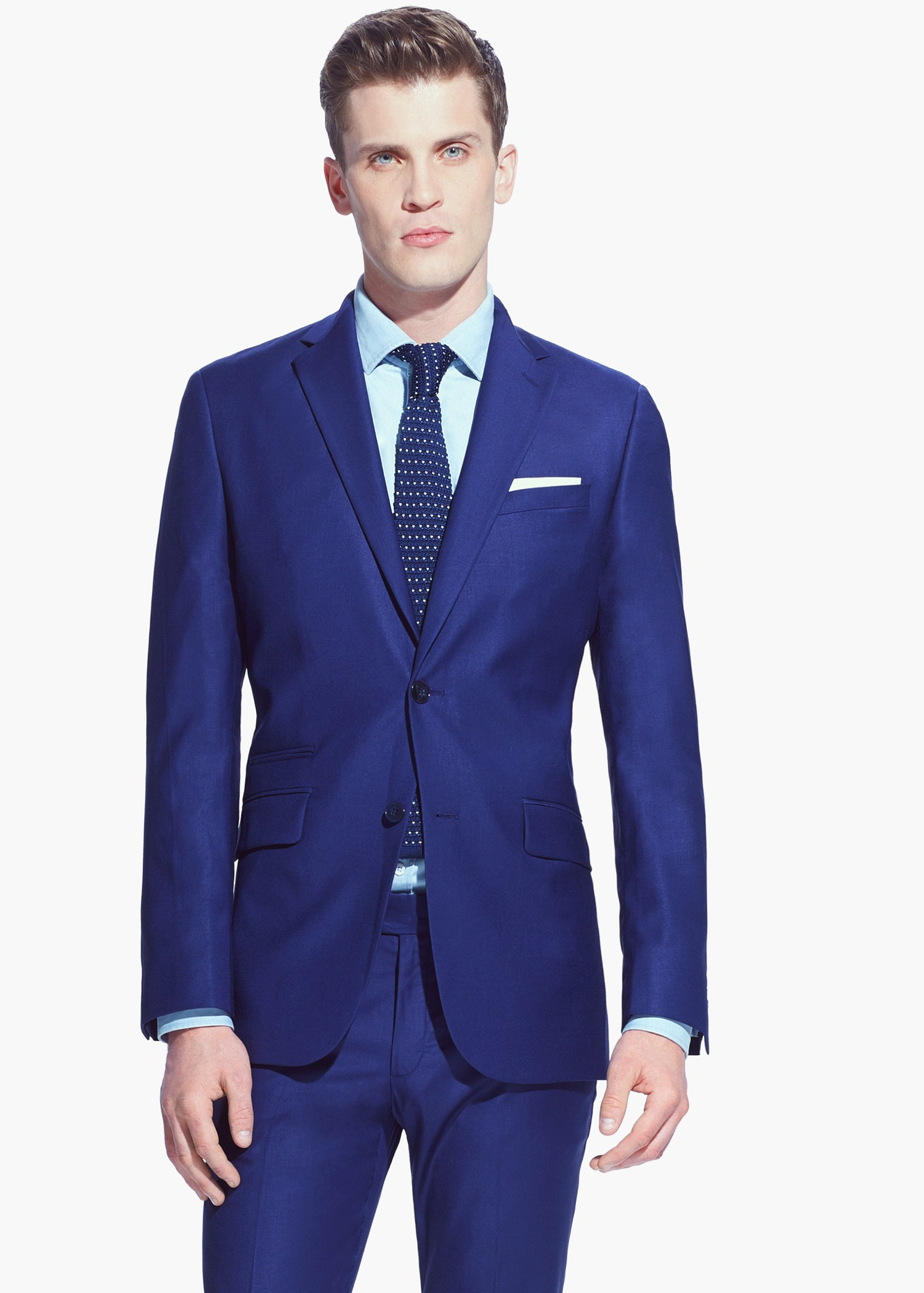 Mango Slim-Fit Suit Blazer in Blue for Men | Lyst