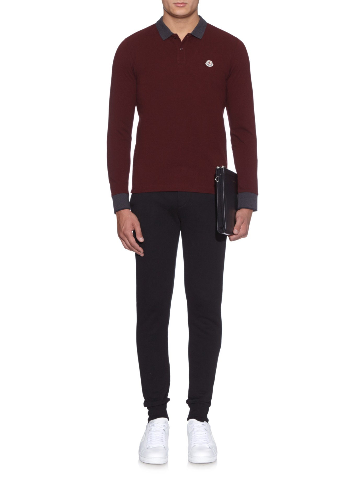 burgundy moncler polo