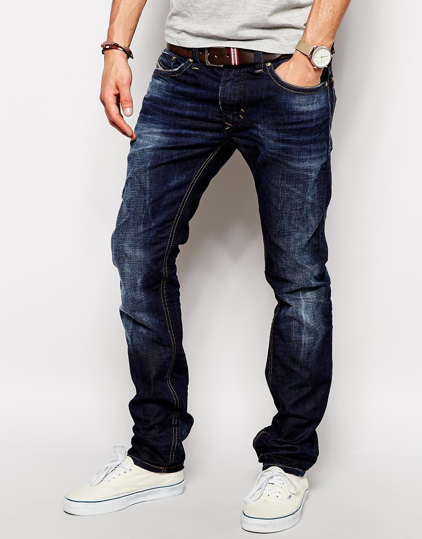 Diesel Jeans Thavar 831q Slim Fit Dark Wash in Blue for Men | Lyst