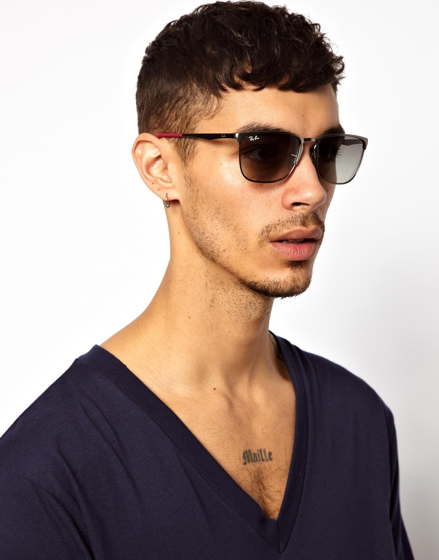 Lyst - Ray-Ban Metal Wayfarer Sunglasses in Metallic for Men