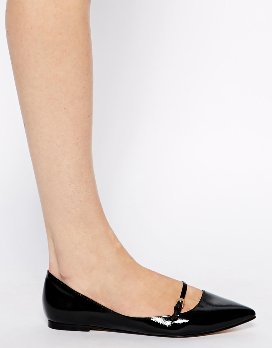 Lyst - Dune Mahilda Mary Jane Pointed Flat Shoe in Black