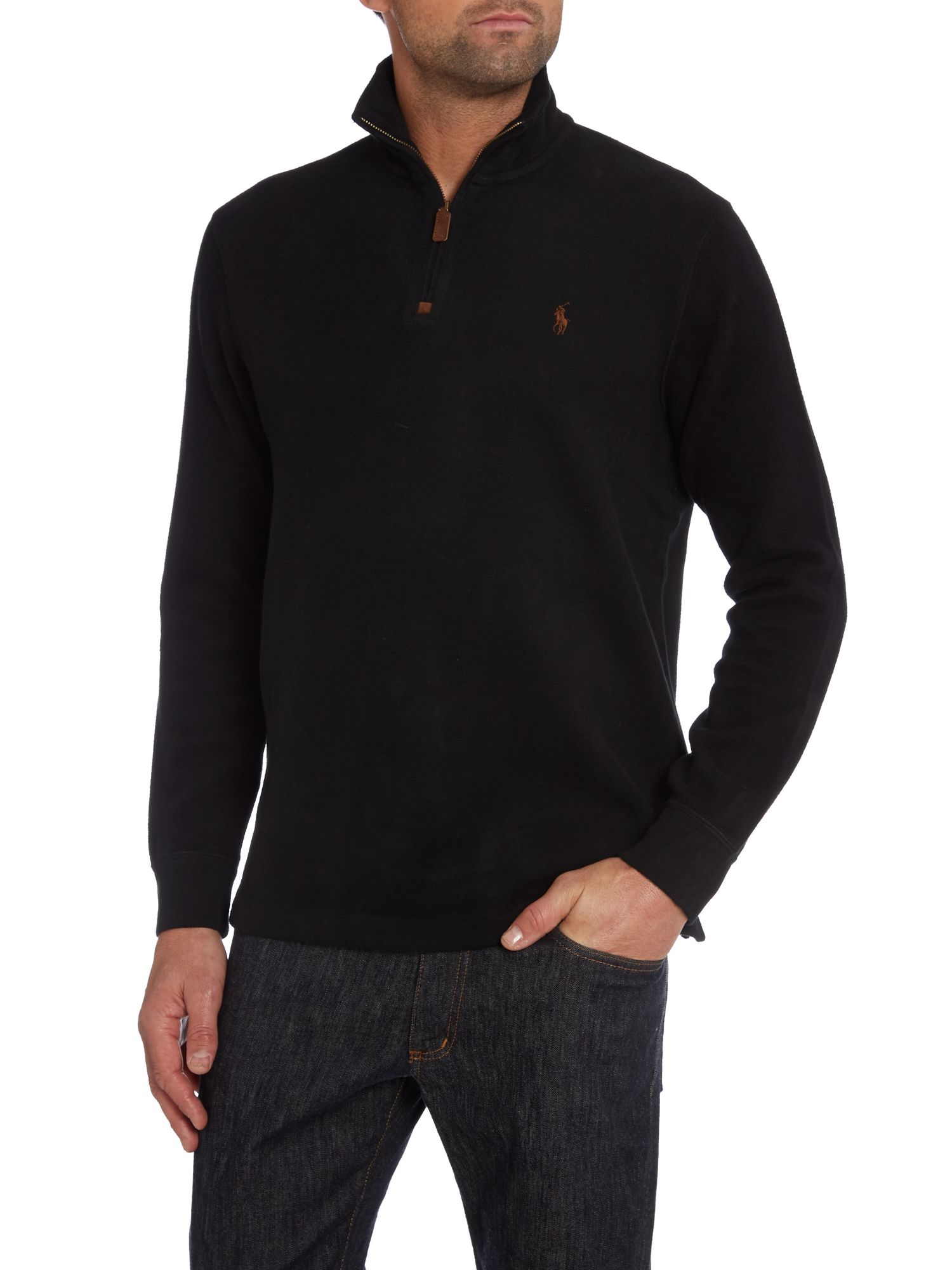 Polo ralph lauren Half Zip Sweatshirt in Black for Men | Lyst